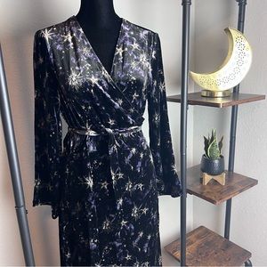 NWOT Johnny Was Stardust Velvet Kimono Wrap Dress Boho Long Sleeve Size Small